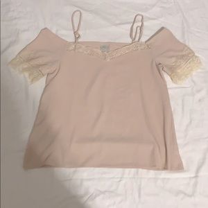 Beige Off The Shoulder Top